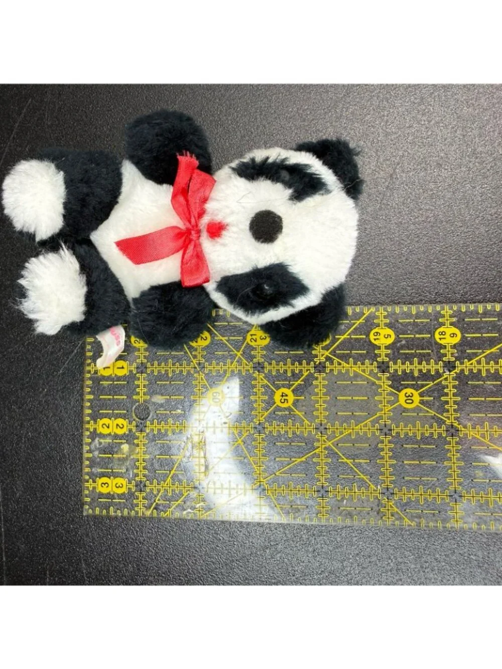 Russ Berrie Vintage Panda Bear Plush Black White Small 4.5” Korea 231